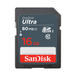 Thẻ nhớ SD Ultra SanDisk 16GB Class 10 - 80MB/s Thẻ nhớ SD Ultra SanDisk 16GB Class 10 - 80MB/s