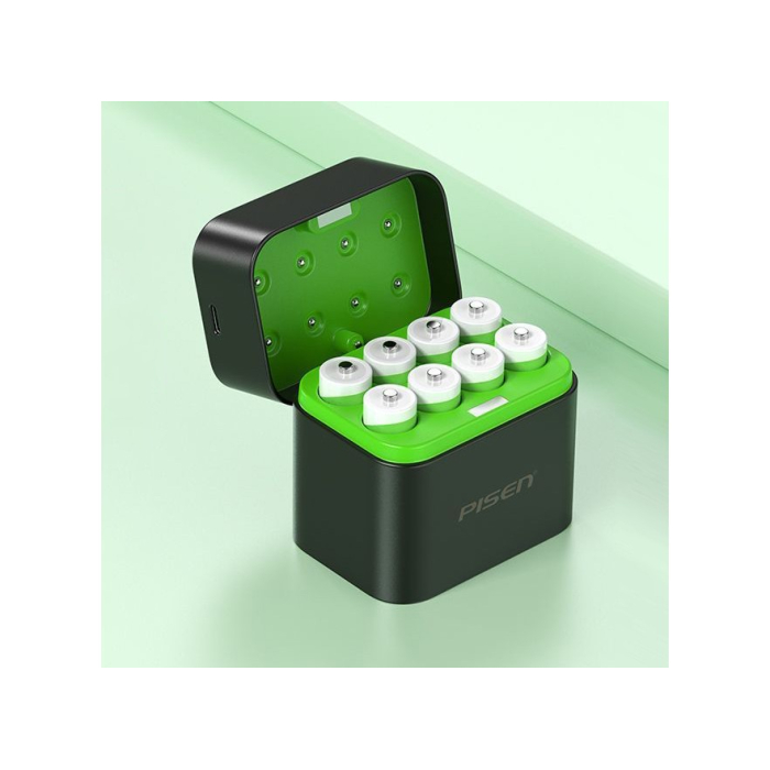 Bộ sạc 8 pin Pisen AA5 (Pisen-8) 3600mWh Li-ion 1.5V - Chính hãng