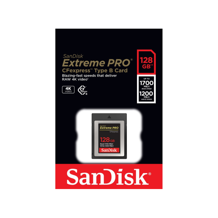 Thẻ nhớ CFexpress SanDisk Extreme PRO Type B 128GB 1700 MB/s Thẻ nhớ CFexpress SanDisk Extreme PRO Type B 128GB 1700 MB/s