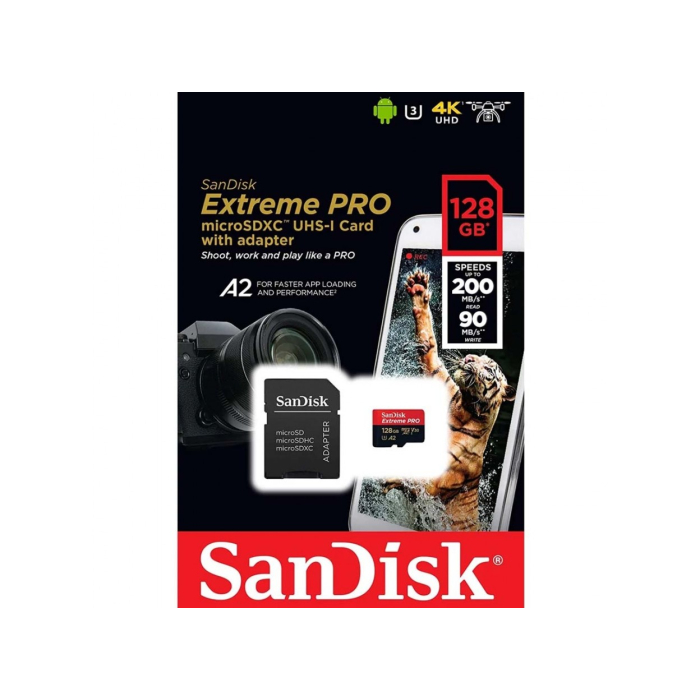 Thẻ nhớ MicroSDXC SanDisk Extreme Pro 128GB 200MB/s Thẻ nhớ MicroSDXC SanDisk Extreme Pro 128GB 200MB/s