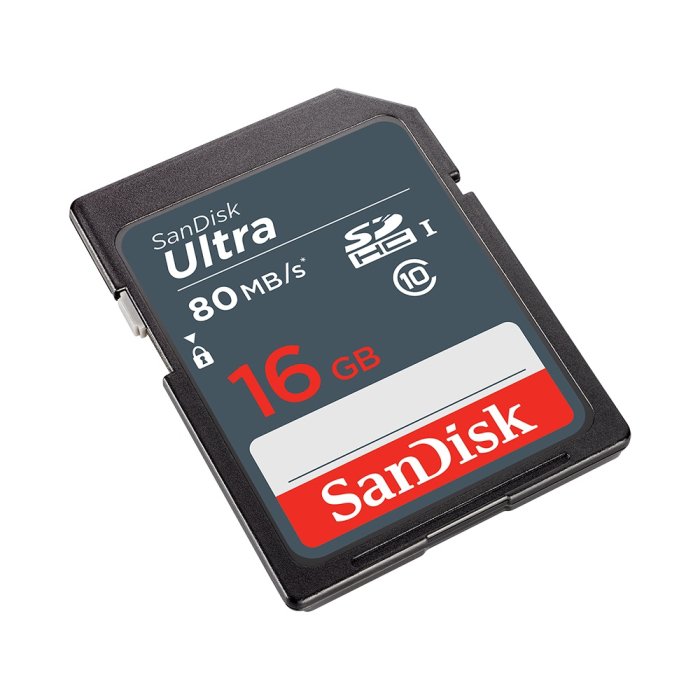 Thẻ nhớ SD Ultra SanDisk 16GB Class 10 - 80MB/s Thẻ nhớ SD Ultra SanDisk 16GB Class 10 - 80MB/s
