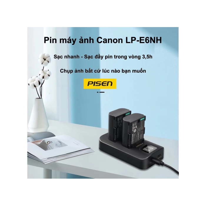 Pin sạc Pisen LP-E6NH dùng cho Canon - Chính hãng Pin sạc Pisen LP-E6NH dùng cho Canon - Chính hãng