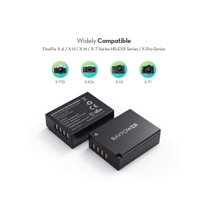 Bộ 2 pin và sạc kép RAVPower RP-BC023 for Fujifilm - Chính hãng (NP-W126S) Bộ 2 pin và sạc kép RAVPower RP-BC023 for Fujifilm - Chính hãng (NP-W126S)