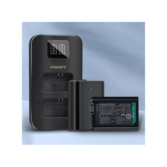 Bộ 2 pin & sạc Pisen NP-FW50 dùng cho Sony - Chính hãng Bộ 2 pin & sạc Pisen NP-FW50 dùng cho Sony - Chính hãng