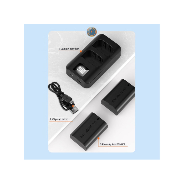 Bộ 2 pin & sạc Pisen LP-E6N dùng cho Canon - Chính hãng