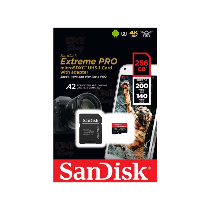 Thẻ nhớ MicroSDXC SanDisk Extreme Pro 256GB 200MB/s Thẻ nhớ MicroSDXC SanDisk Extreme Pro 256GB 200MB/s