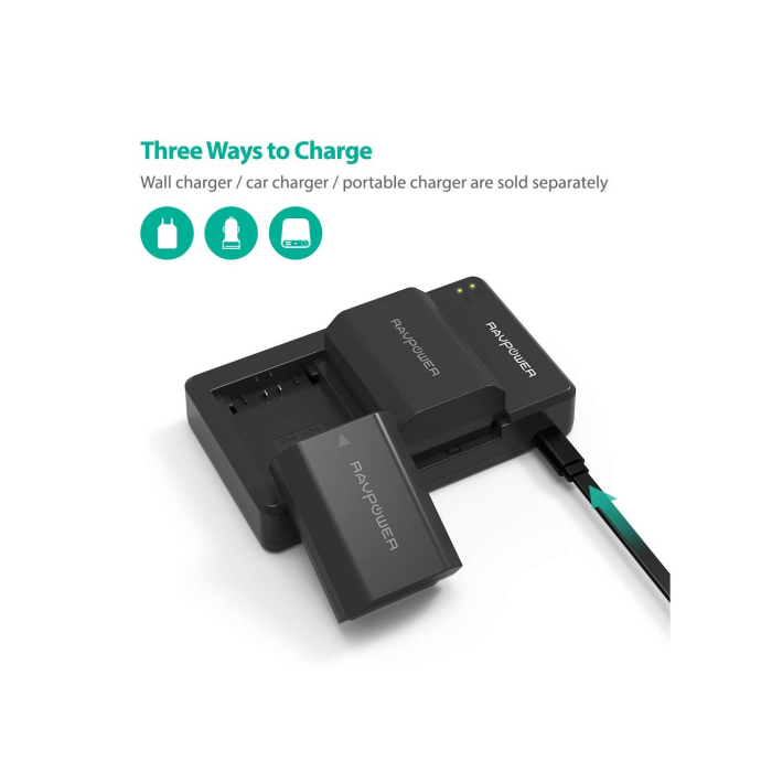 Bộ 2 pin và sạc kép RAVPower RP-BC018 for Sony - Chính hãng (NP-FZ100) Bộ 2 pin và sạc kép RAVPower RP-BC018 for Sony - Chính hãng (NP-FZ100)