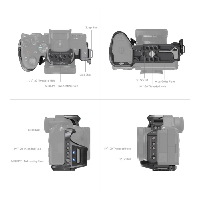 SmallRig Full Camera Cage for Sony Alpha 7R V/Alpha 7 IV/Alpha 7 S III/Alpha 1/Alpha 7R IV - Chính hãng