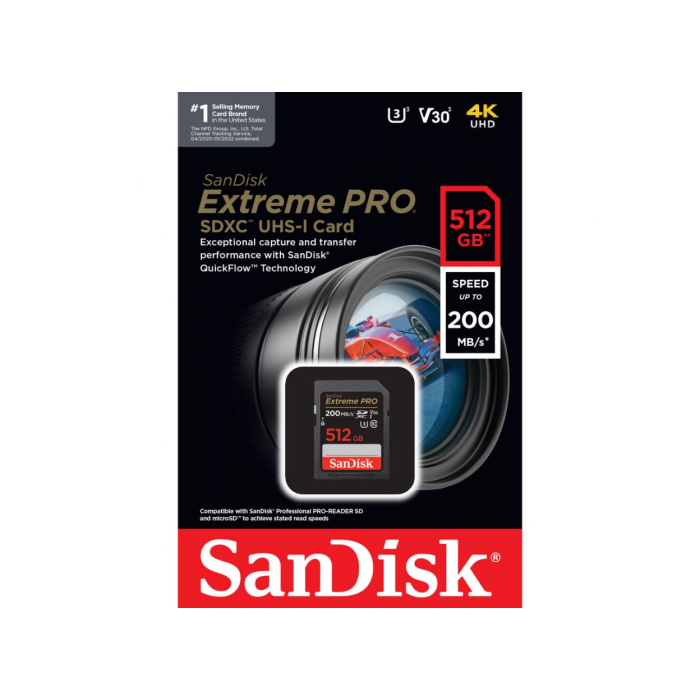 Thẻ nhớ SDXC SanDisk Extreme Pro UHS-I 512GB 200MB/s Thẻ nhớ SDXC SanDisk Extreme Pro UHS-I 512GB 200MB/s