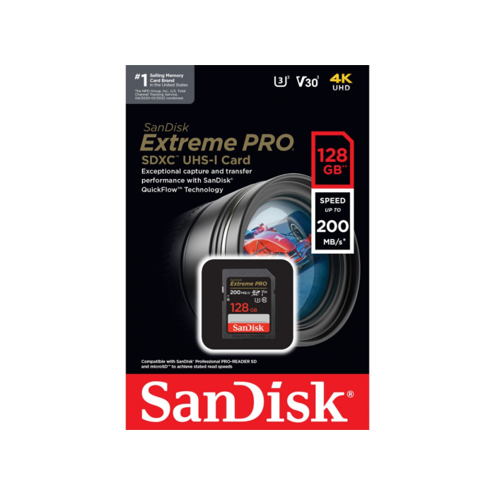 Thẻ nhớ SDXC SanDisk Extreme Pro UHS-I 128GB 200MB/s Thẻ nhớ SDXC SanDisk Extreme Pro UHS-I 128GB 200MB/s