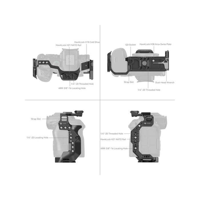 SmallRig HawkLock Quick Release Cage Cho Canon EOS R6 Mark II (4159B) - Chính hãng SmallRig HawkLock Quick Release Cage Cho Canon EOS R6 Mark II (4159B) - Chính hãng