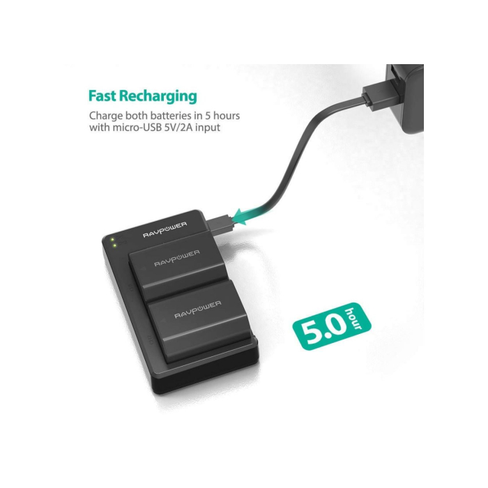 Bộ 2 pin và sạc kép RAVPower RP-BC018 for Sony - Chính hãng (NP-FZ100) Bộ 2 pin và sạc kép RAVPower RP-BC018 for Sony - Chính hãng (NP-FZ100)