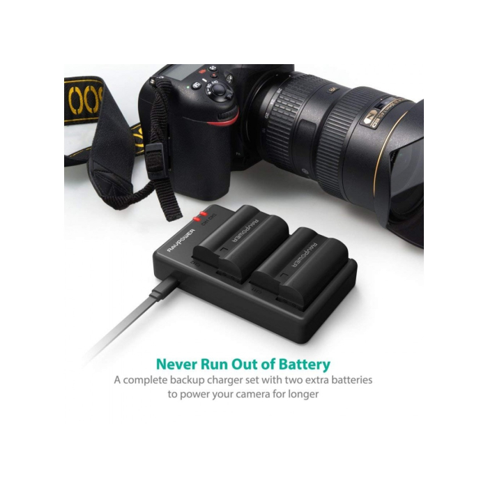 Bộ 2 pin và sạc kép RAVPower RP-BC057 for Nikon - Chính hãng (EN-EL15) Bộ 2 pin và sạc kép RAVPower RP-BC057 for Nikon - Chính hãng (EN-EL15)