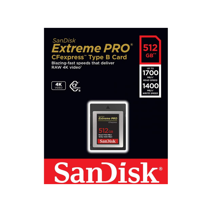 Thẻ nhớ CFexpress SanDisk Extreme PRO Type B 512GB 1700 MB/s Thẻ nhớ CFexpress SanDisk Extreme PRO Type B 512GB 1700 MB/s