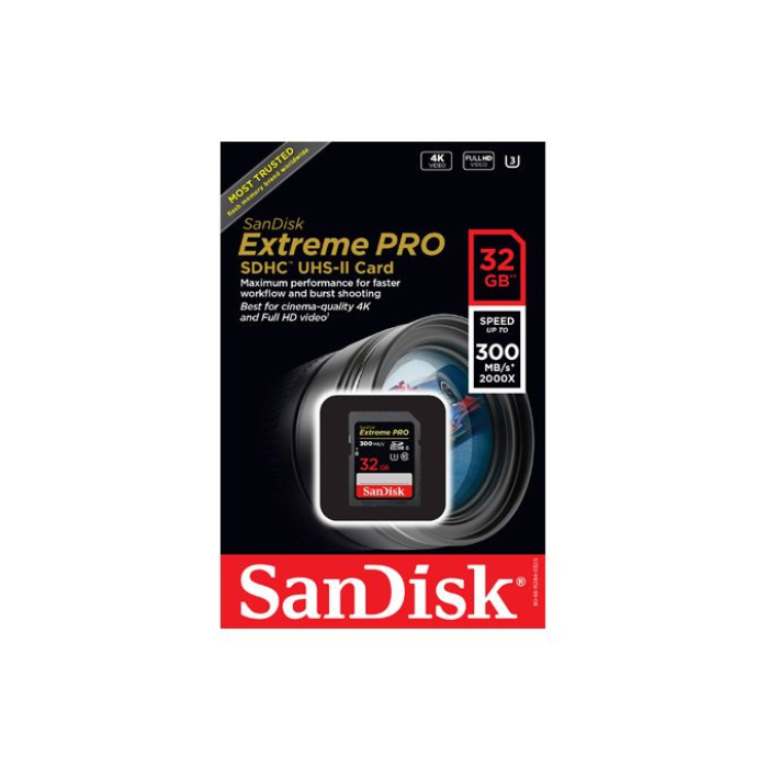 Thẻ nhớ SDHC Sandisk Extreme Pro UHS-II U3 32GB 300MB/s Thẻ nhớ SDHC Sandisk Extreme Pro UHS-II U3 32GB 300MB/s