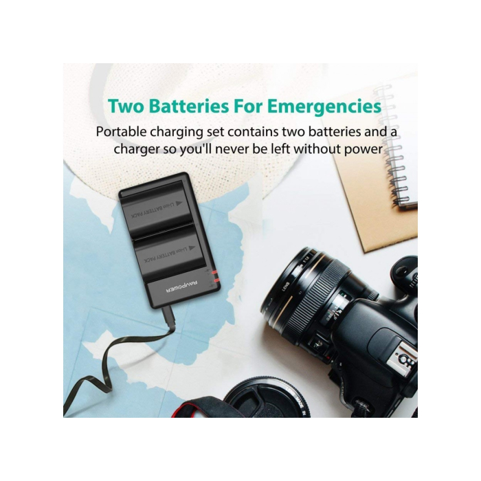 Bộ 2 pin và sạc kép RAVPower RP-BC003 for Canon - Chính hãng (LP-E6N) Bộ 2 pin và sạc kép RAVPower RP-BC003 for Canon - Chính hãng (LP-E6N)