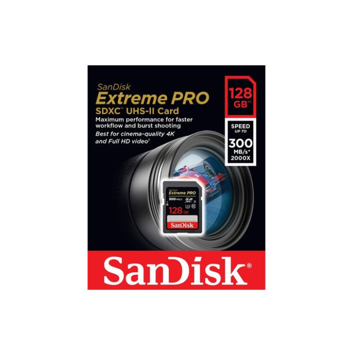 Thẻ nhớ SDHC Sandisk Extreme Pro UHS-II U3 128GB 300MB/s Thẻ nhớ SDHC Sandisk Extreme Pro UHS-II U3 128GB 300MB/s