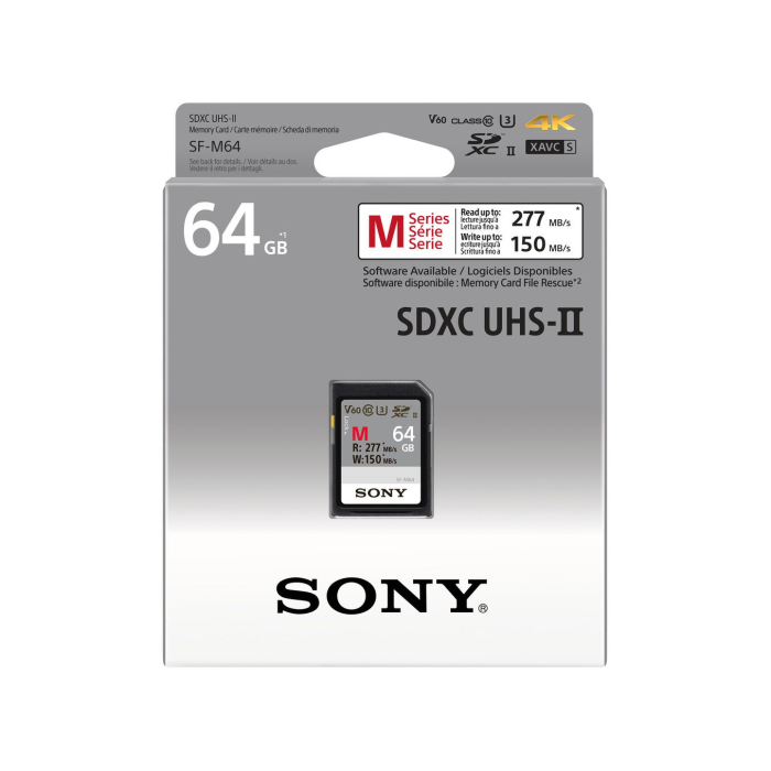 Thẻ nhớ Sony SDXC UHS-II SF-M/T2 64GB 277MB/s Thẻ nhớ Sony SDXC UHS-II SF-M/T2 64GB 277MB/s