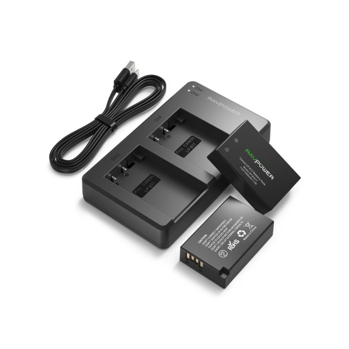 Bộ 2 pin và sạc kép RAVPower RP-BC013 for Canon - Chính hãng (LP-E17)