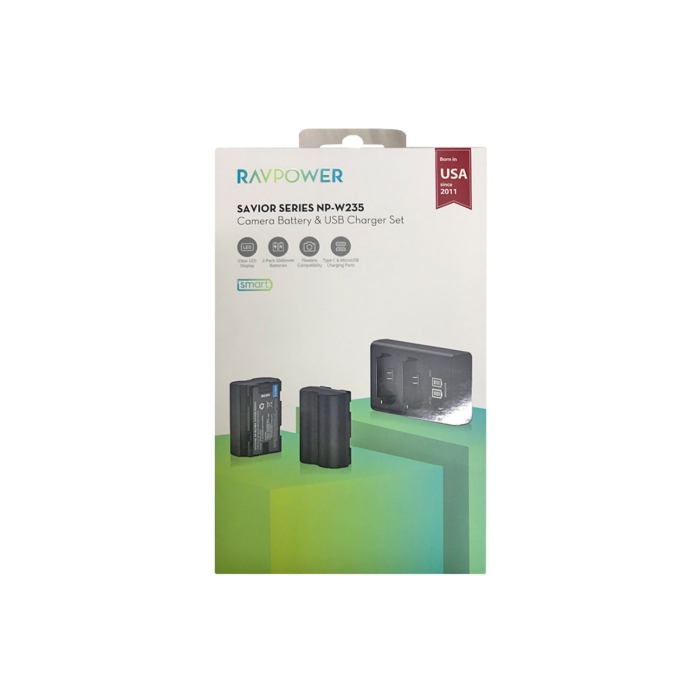 Bộ sạc kèm 2 pin RAVPower RP-BC1004 dùng cho Fujifilm NP-W235 - Chính hãng Bộ sạc kèm 2 pin RAVPower RP-BC1004 dùng cho Fujifilm NP-W235 - Chính hãng