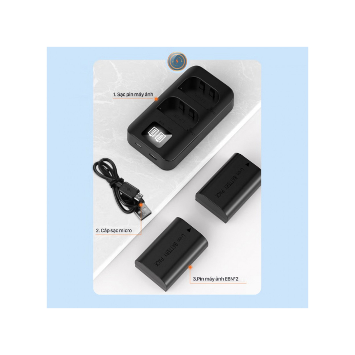 Bộ 2 pin & sạc Pisen LP-E6N dùng cho Canon - Chính hãng