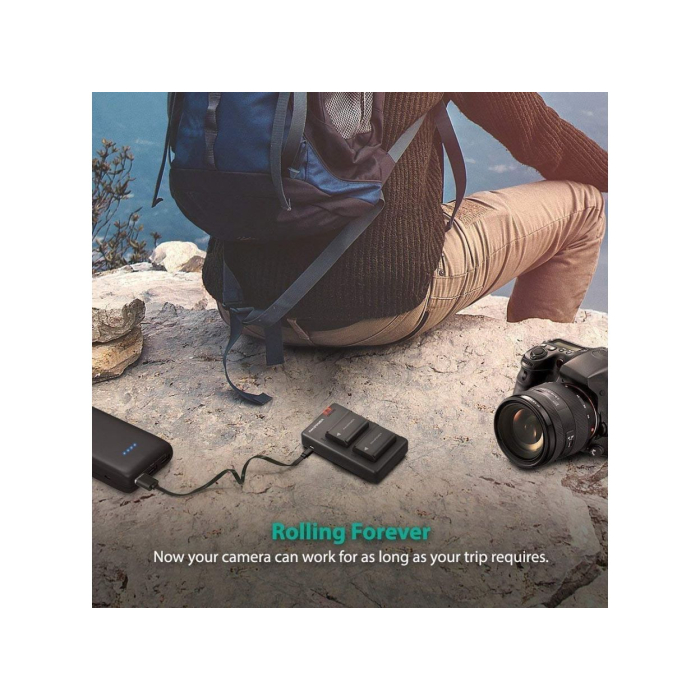 Bộ 2 pin và sạc kép RAVPower RP-PB056 for Sony - Chính hãng (NP-FW50)