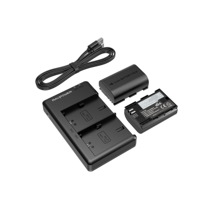 Bộ 2 pin và sạc kép RAVPower RP-BC003 for Canon - Chính hãng (LP-E6N) Bộ 2 pin và sạc kép RAVPower RP-BC003 for Canon - Chính hãng (LP-E6N)