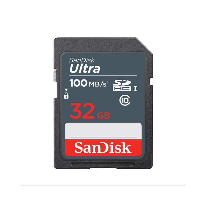 Thẻ nhớ SD Ultra SanDisk 32GB Class 10 - 100MB/s Thẻ nhớ SD Ultra SanDisk 32GB Class 10 - 100MB/s