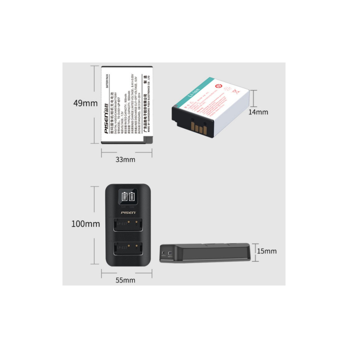 Bộ 2 pin & sạc Pisen LP-E17 dùng cho Canon - Chính hãng Bộ 2 pin & sạc Pisen LP-E17 dùng cho Canon - Chính hãng
