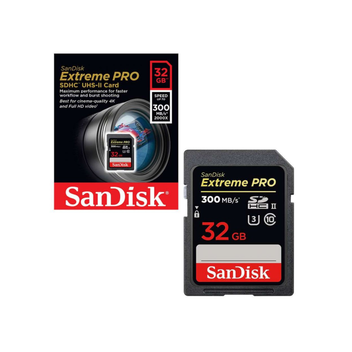Thẻ nhớ SDHC Sandisk Extreme Pro UHS-II U3 32GB 300MB/s Thẻ nhớ SDHC Sandisk Extreme Pro UHS-II U3 32GB 300MB/s